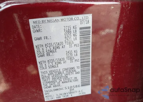 2019 Infiniti Qx60 Luxe from USA, damaged, VIN 5N1DL0MM3KC510586